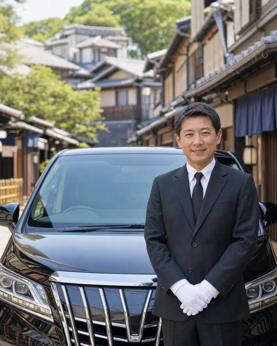 A private car with an English-speaking driver