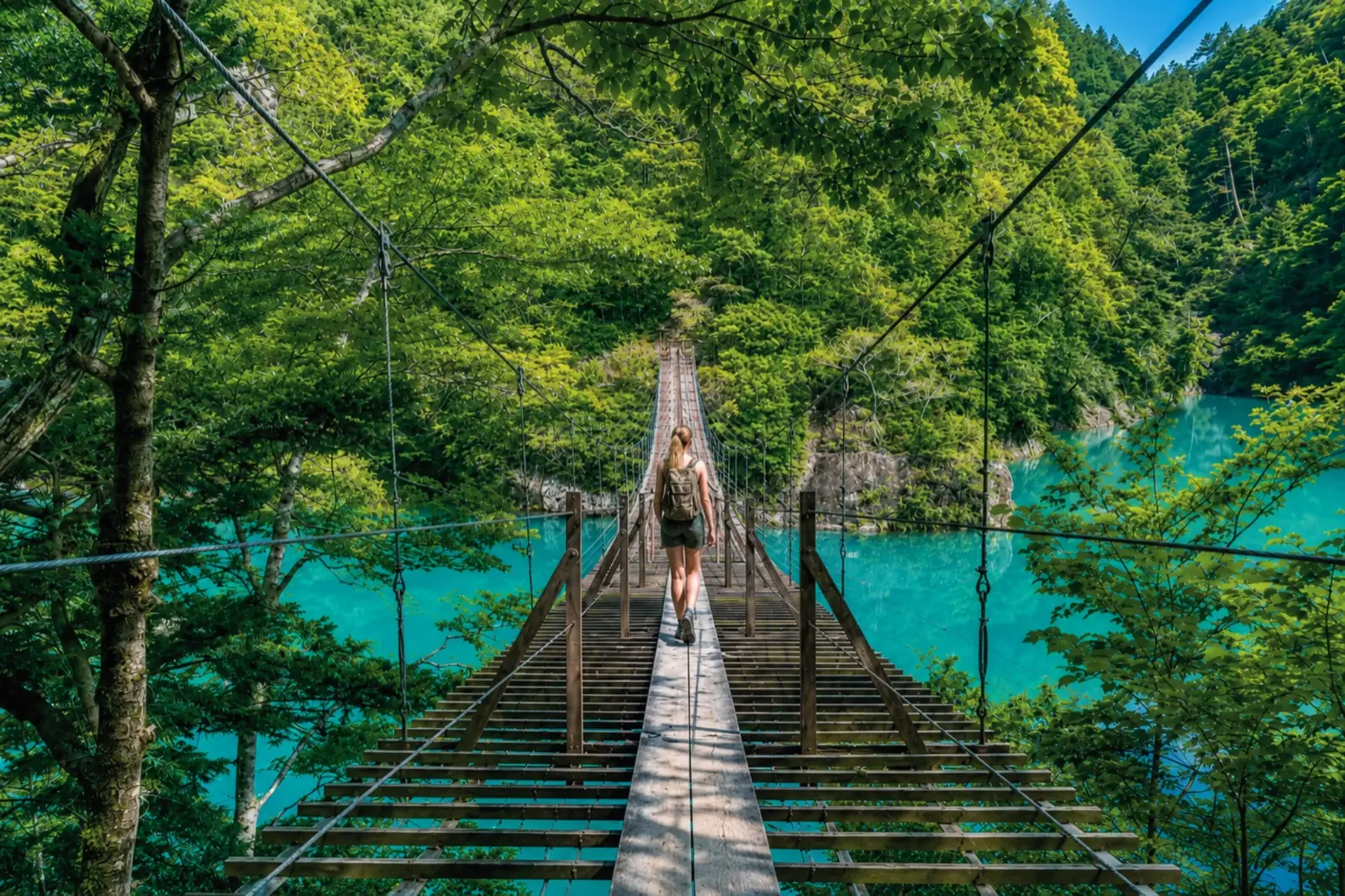 The suspension bridge at Sumata Gorge