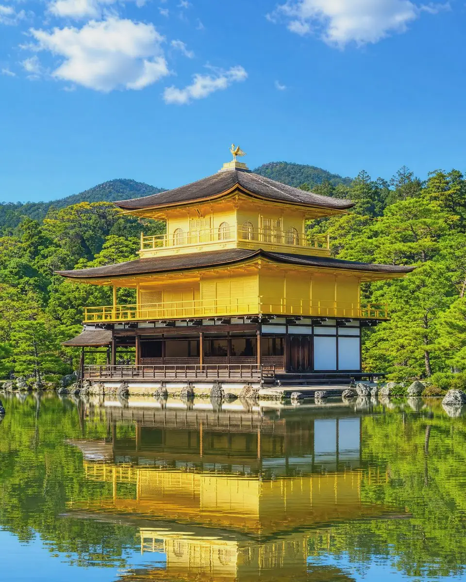 Kinkaku-ji reflected in the Kyoko-chi pond