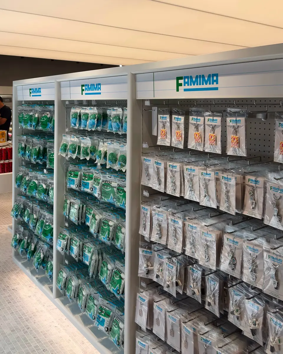Shelves of limited-edition FAMIMA goods